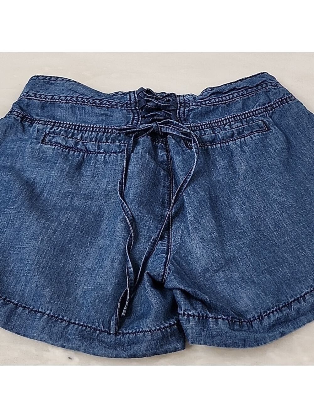 Cashe women's shorts size 6 linen blend lace up the back - Picture 7 of 7